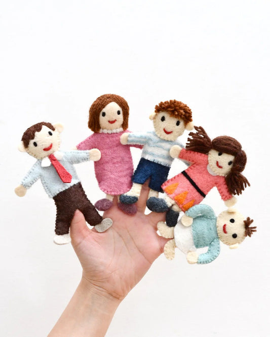 Felt Family Finger Puppet Set by Tara's Treasures