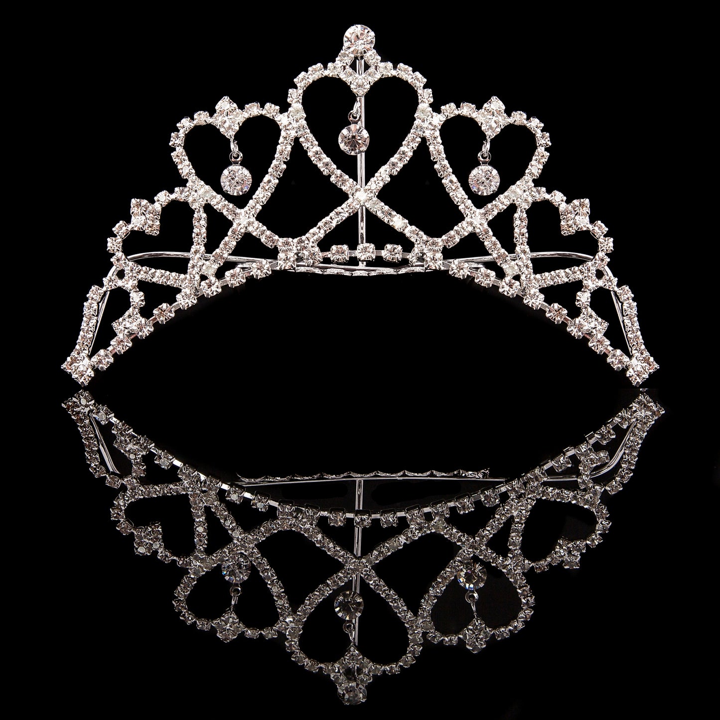 Medium Heart Tiara Silver