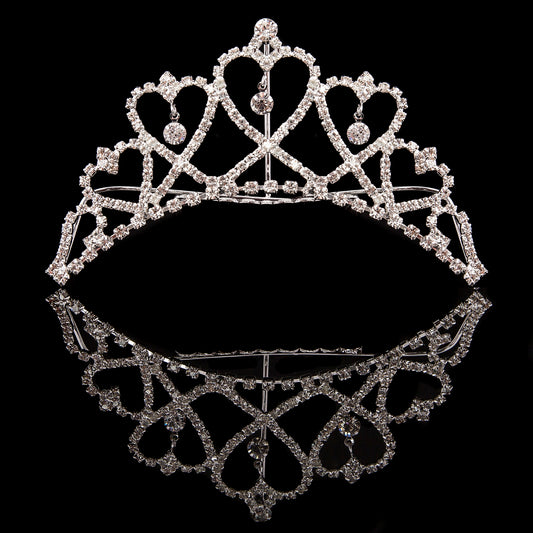 Medium Heart Tiara Silver