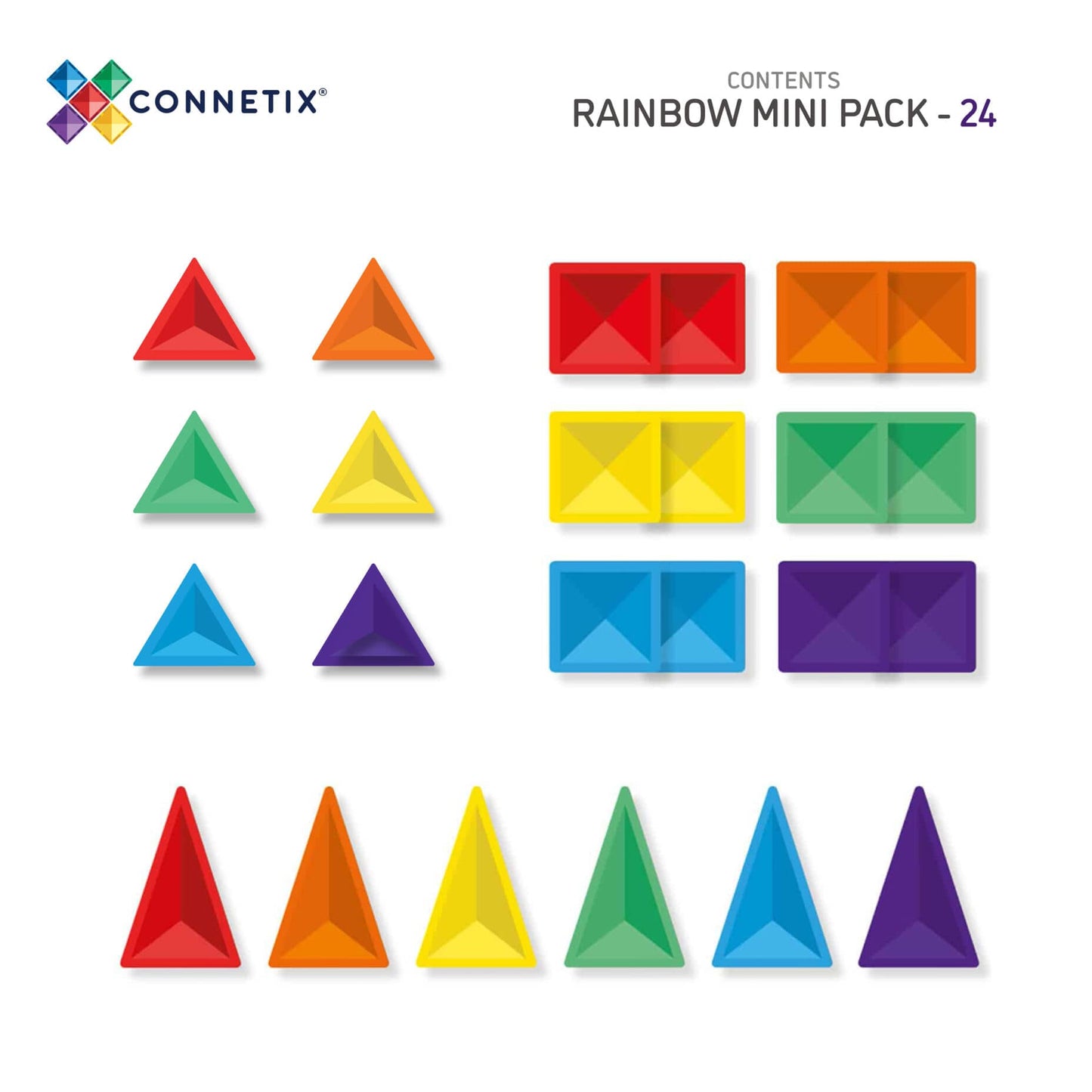 Connetix Rainbow Mini Pack - Set of Twenty Four