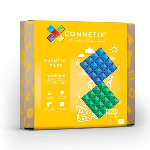 Connetix Rainbow Blue & Green Base Plate - Set of Two