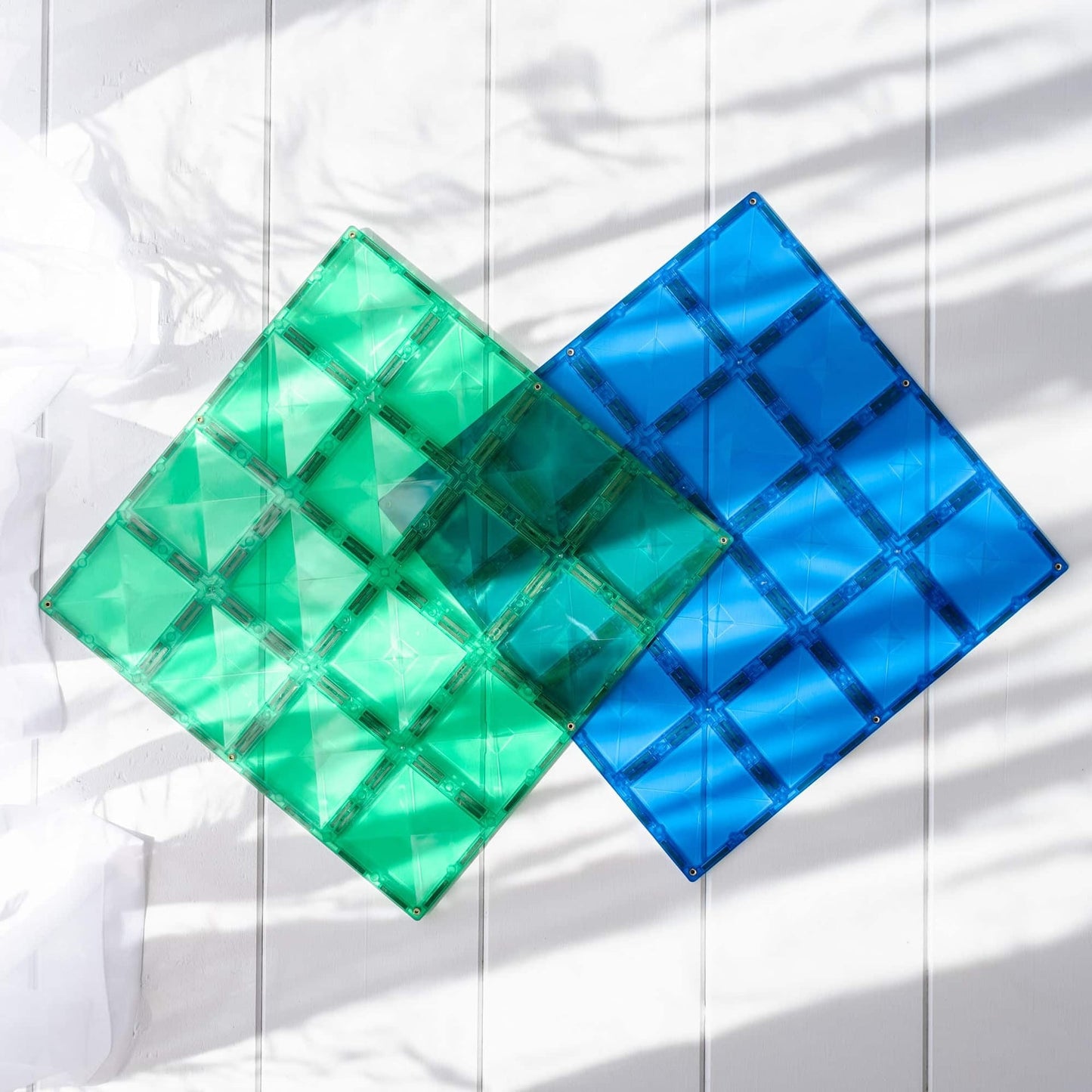 Connetix Rainbow Blue & Green Base Plate - Set of Two