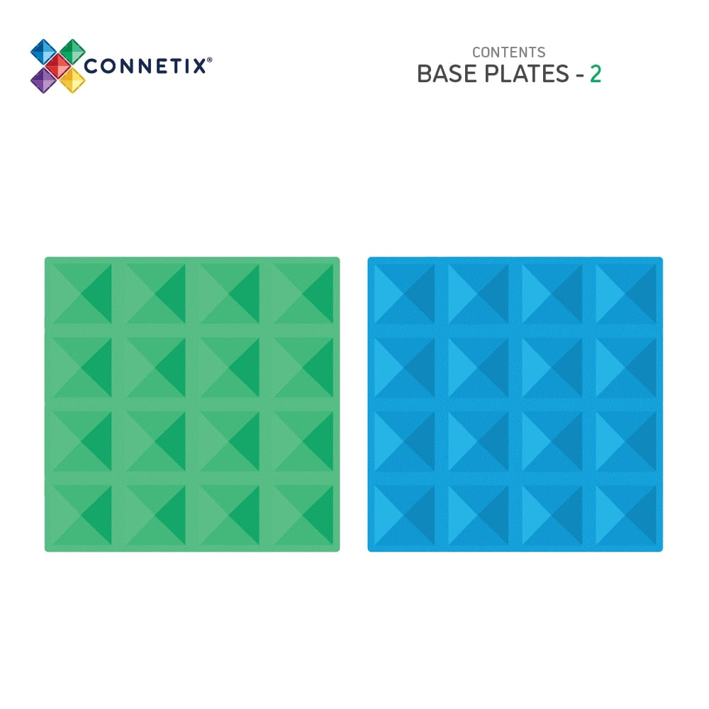 Connetix Rainbow Blue & Green Base Plate - Set of Two