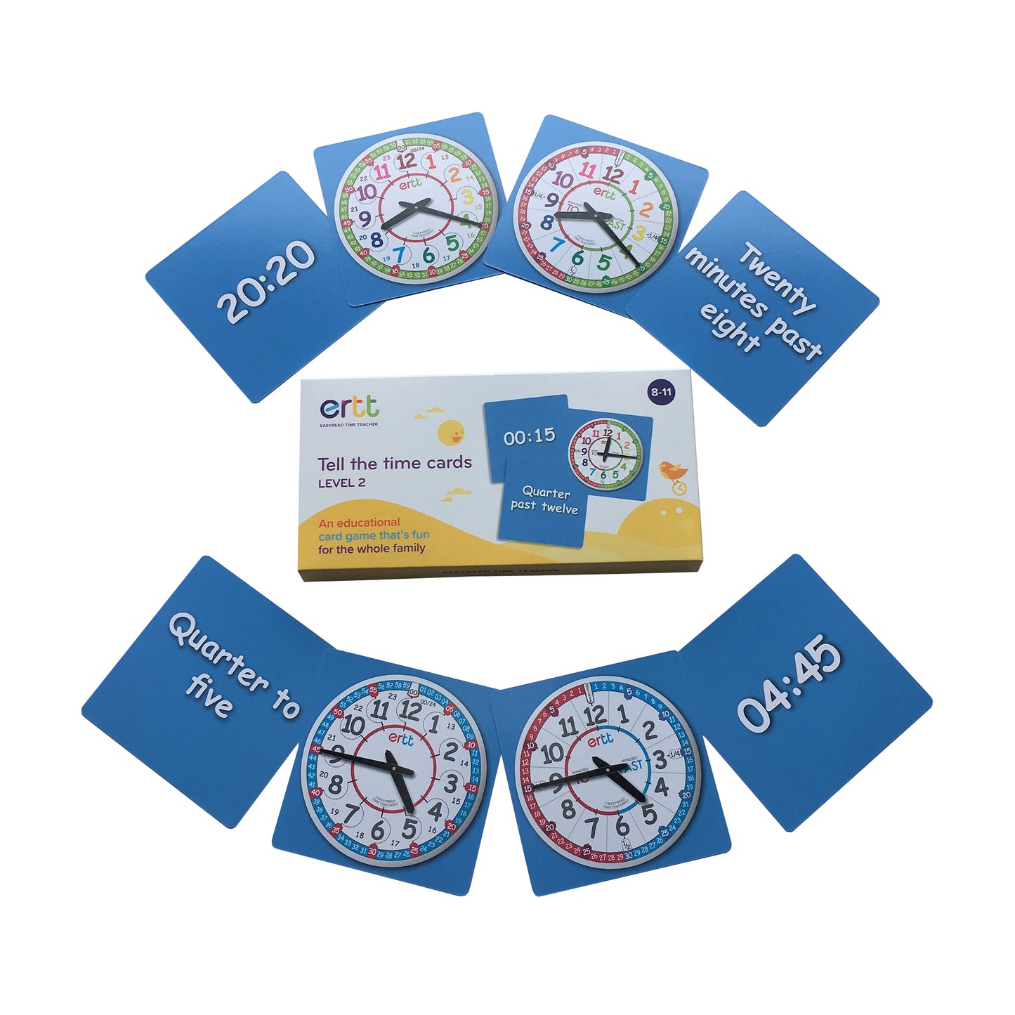 EasyRead Time Teacher Tell the Time Card Games - Level Two