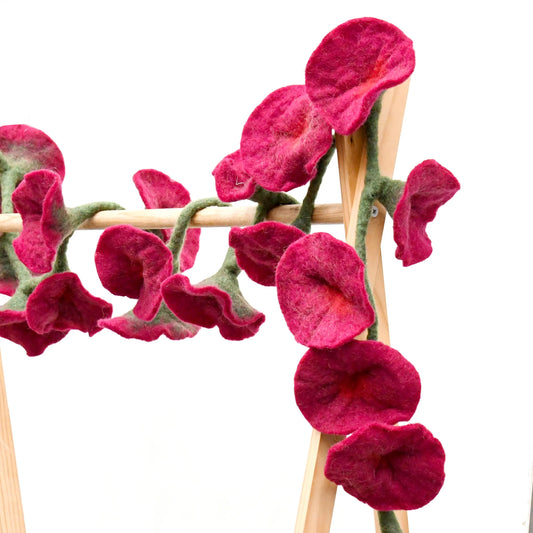 Felt Flower Garland - Maroon by Tara's Treasures