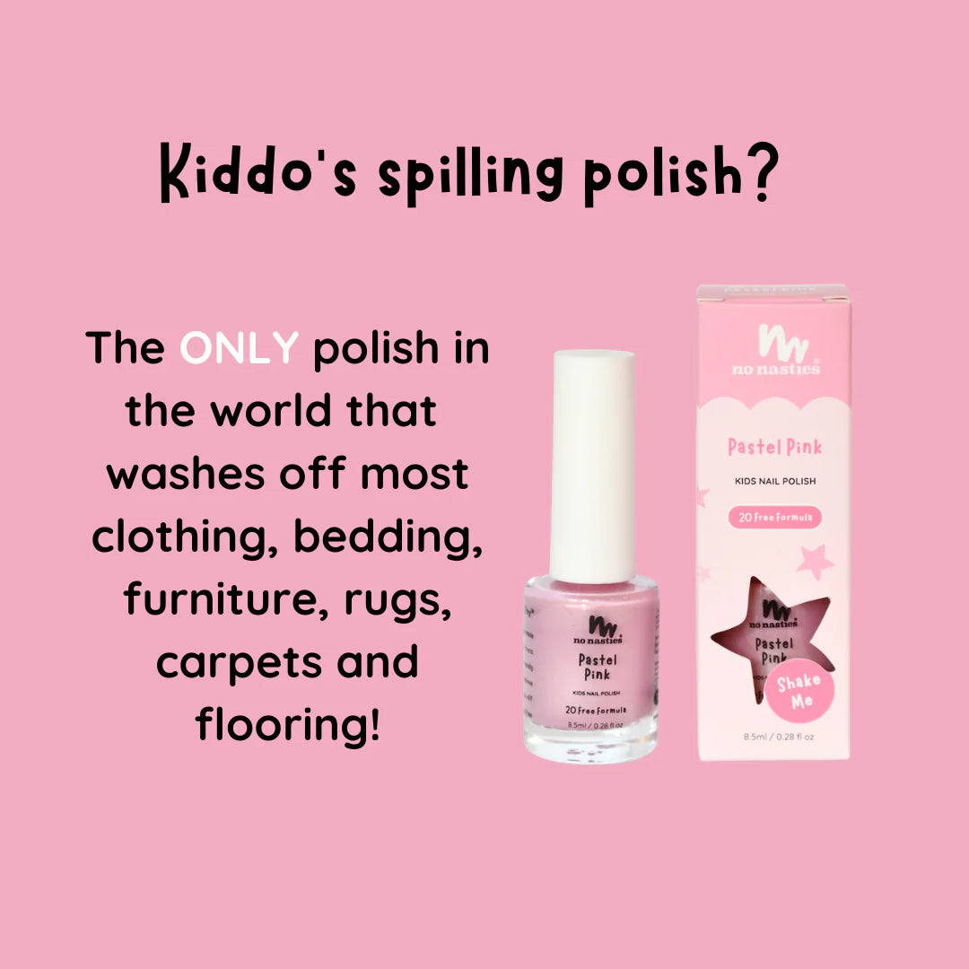 Pastel Pink Water-Based Kids Nail Polish by No Nasties