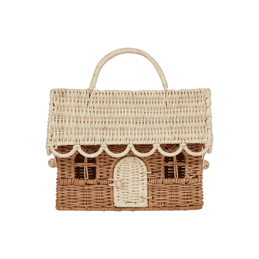 Rattan Gingerbread Casa Clutch by Olli Ella