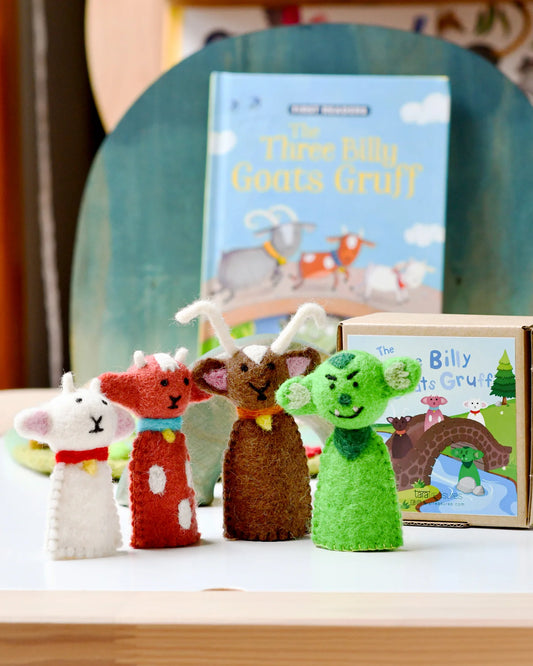Felt Three Billy Goats Gruff Finger Puppet Set