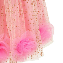 Load image into Gallery viewer, Rose Tutu Sparkle Skirt with Gold Elastic Waistband Size 7 to 8 Years
