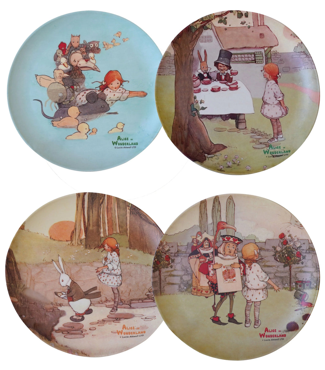 Alice in Wonderland Bamboo Plates (Set of 4)