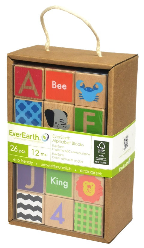 EverEarth Wooden Alphabet Blocks - Twenty Six Pieces