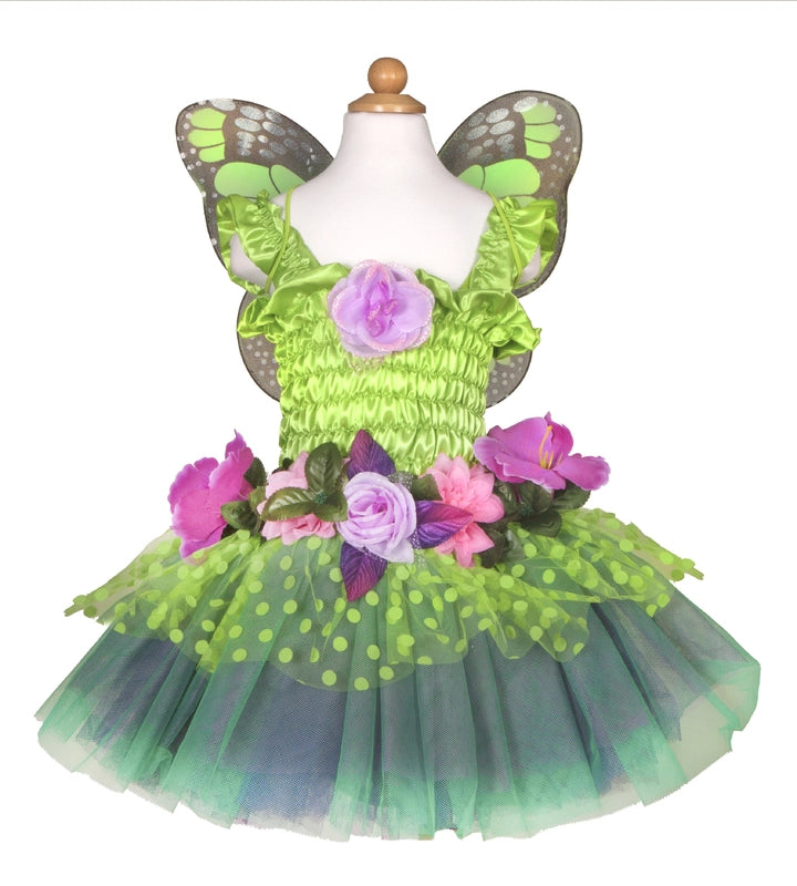 Green Fairy Blooms Deluxe Dress with Wings - Size 3-4