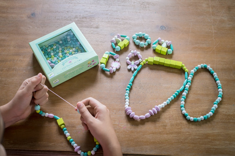 Leaves and Flowers Wooden Beads by Djeco