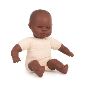 Miniland Doll - Soft Bodied with articulated head, African, 32 cm