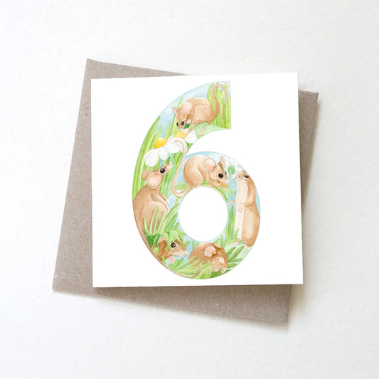 Birthday Card - Number Six Mice