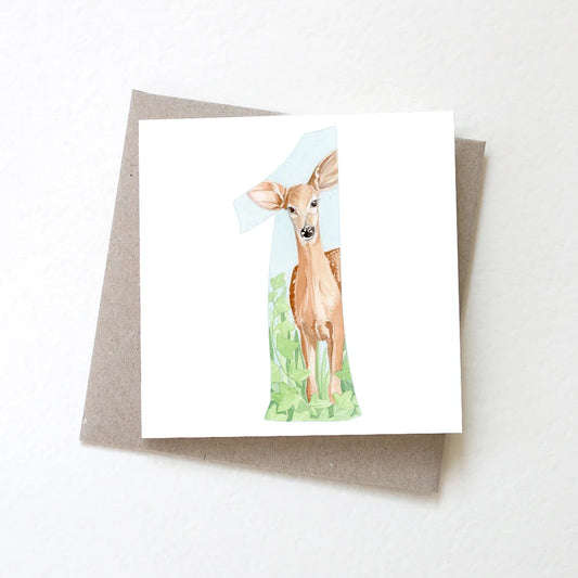 Birthday Card - Number One Deer