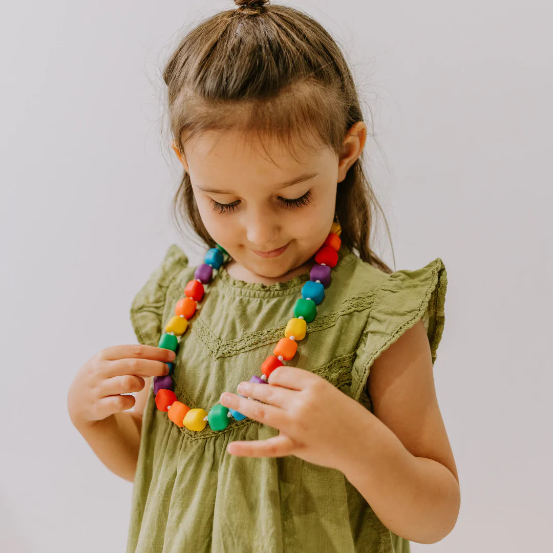 Princess and the Pea Necklace - Bright Rainbow by Jellystone Designs