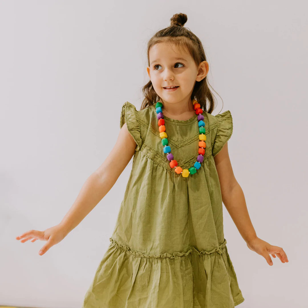 Princess and the Pea Necklace - Bright Rainbow by Jellystone Designs