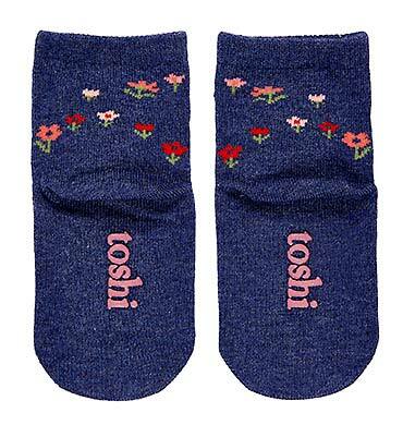 Toshi Organic Baby Socks Jacquard Periwinkle
