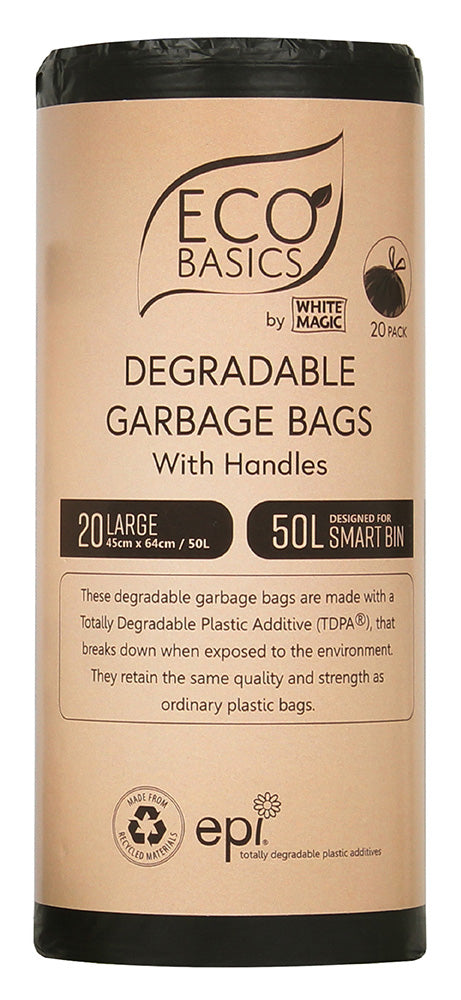 White Magic Eco Basics Garbage Bags Large 20 bags x 50L