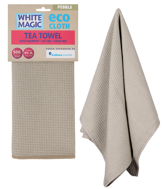 White Magic Eco Cloth Tea Towel Pebble