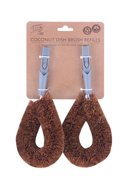 White Magic Eco Basics Coconut Dish Brush Two Pack