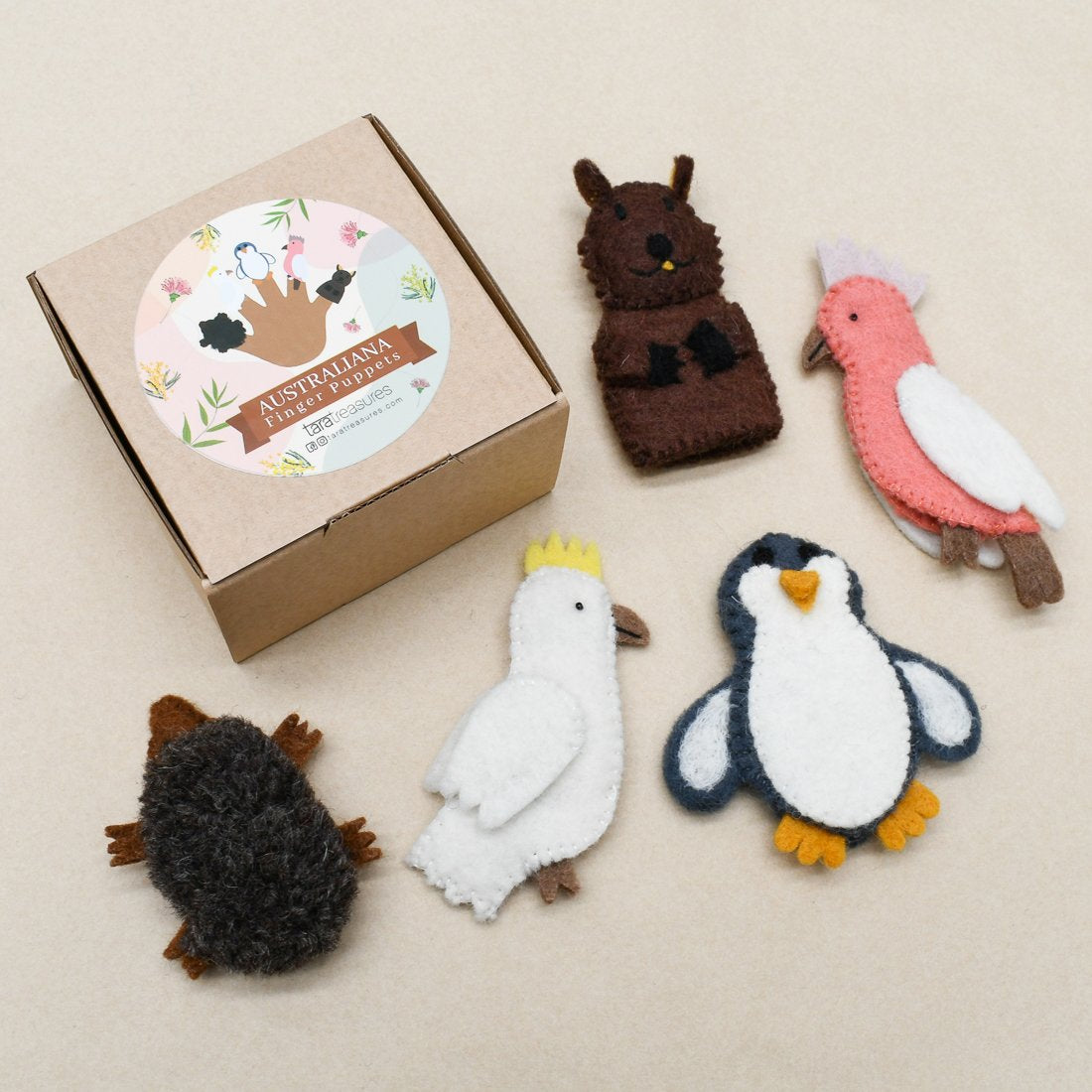 Felt Australian Animals B, Finger Puppet Set