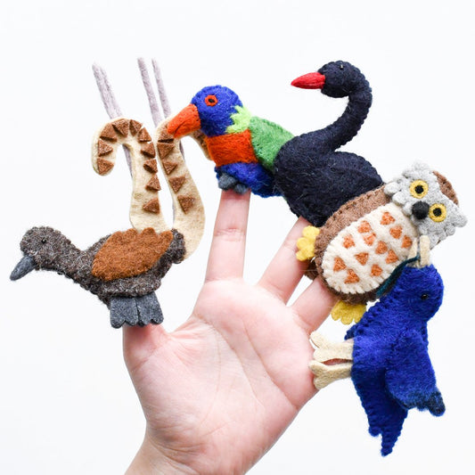 Felt Australian Animals D, Birds of Australia, Finger Puppets Set