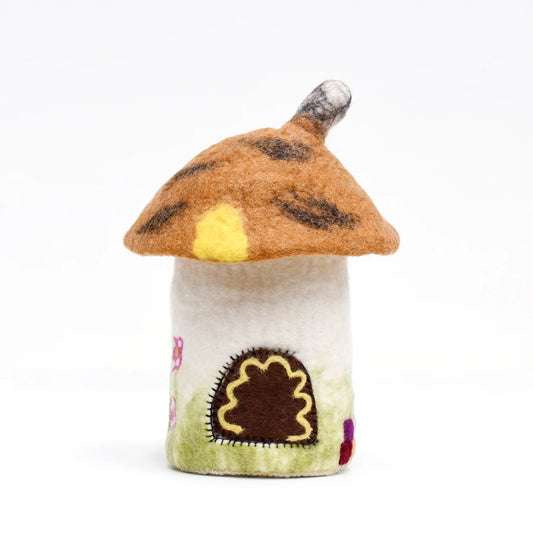 Felt Fairies and Gnomes House - Brown by Tara's Treasures