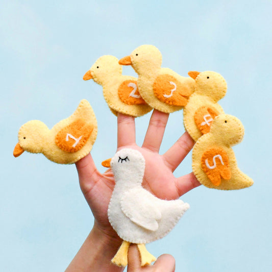 Felt Five Little Ducks, Finger Puppet Set by Tara's Treasures