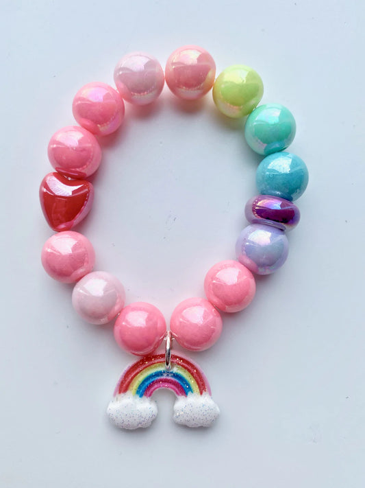 Rainbow Glitter Bracelet by Red Bobble