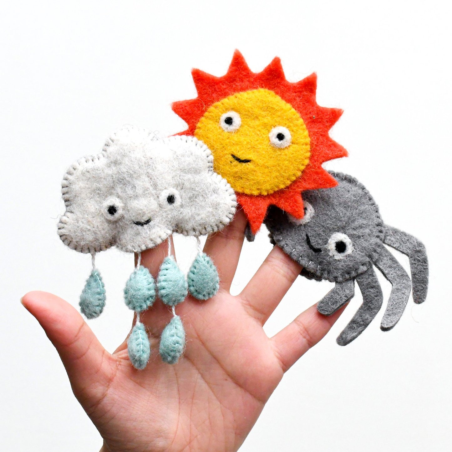 Felt Itsy Bitsy Spider (Incy Wincy Spider), Finger Puppet Set