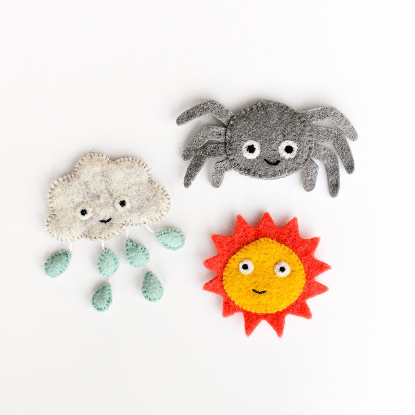 Felt Itsy Bitsy Spider (Incy Wincy Spider), Finger Puppet Set