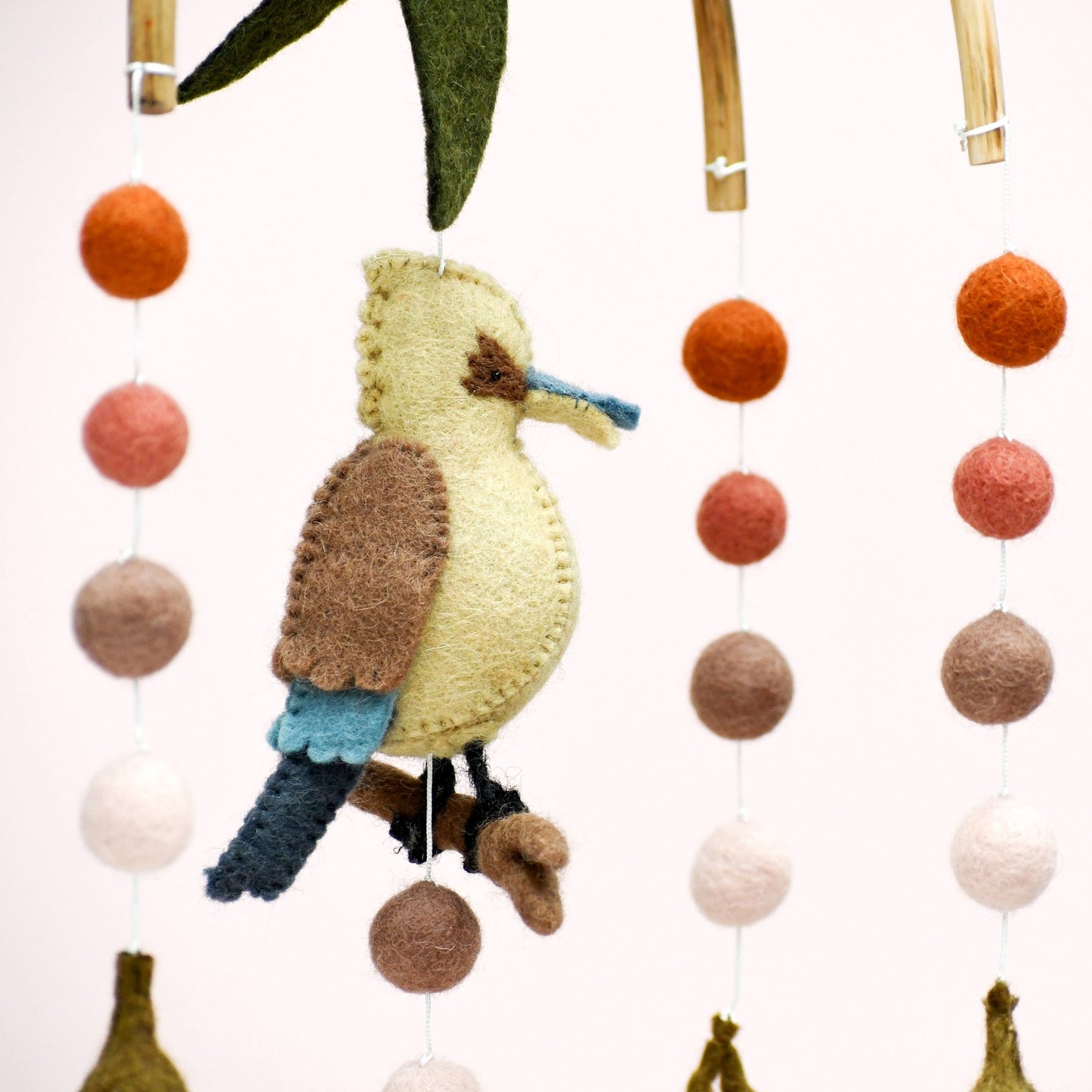 Felt Baby Cot Mobile - Kookaburra with Gum Blossoms