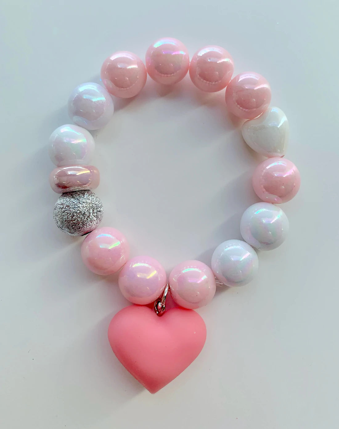 Pink Heart Bracelet by Red Bobble