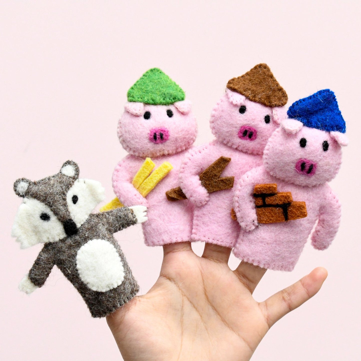 The Three Little Pigs, Felt Finger Puppet Set
